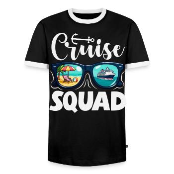 Cruise Squad Sunglasses Holiday Trip - Men's Ringer Shirt - black/white - Front - AI Model Female 172 light (172cm) & AI Model Male 178 light (178cm)