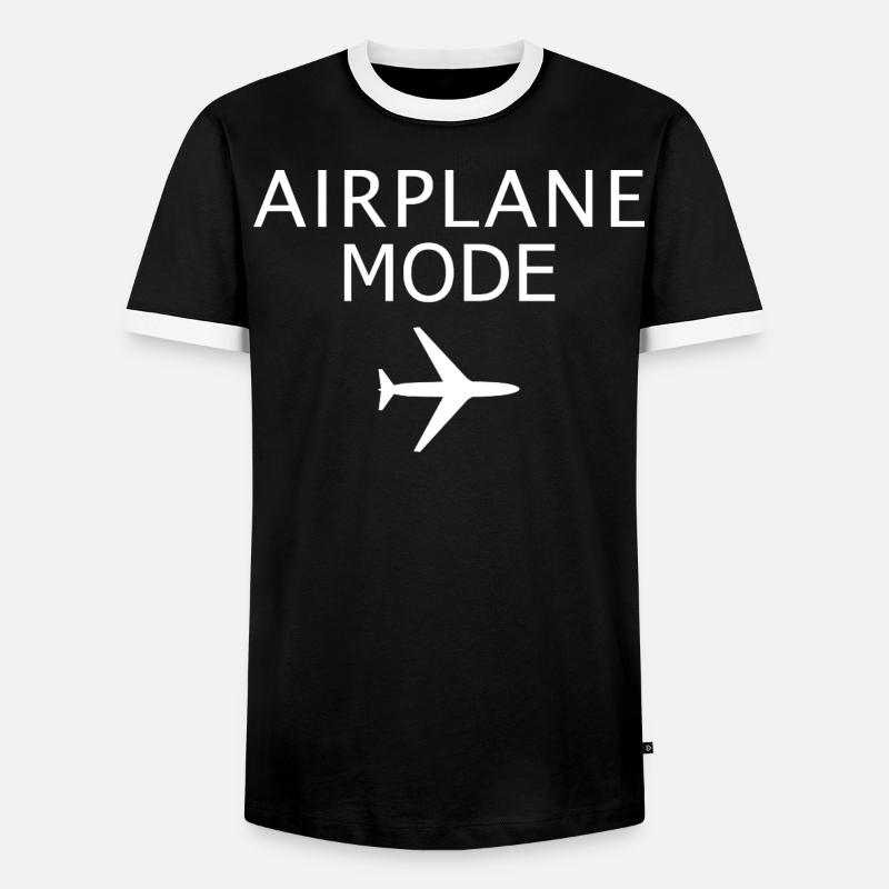 Flugzeugmodus aktivierter Flugmodus Luftfahrtkunst - Männer Kontrast-T-Shirt - Schwarz/Weiß