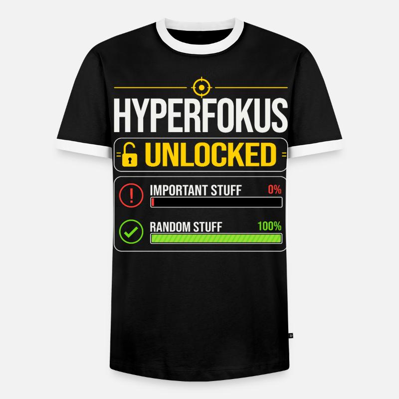 Hyperfokus Unlocked Gaming ADHS  - Männer Kontrast-T-Shirt - Schwarz/Weiß