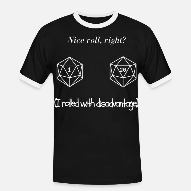 D20 DeD - Men's Ringer Shirt - black/white