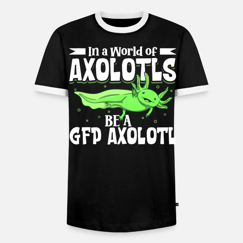 Sei ein GFP Axolotl - Männer Kontrast-T-Shirt - Schwarz/Weiß