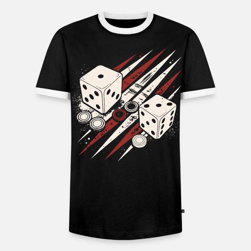 Backgammon | Board Game | Gift - Men's Ringer Shirt - black/white