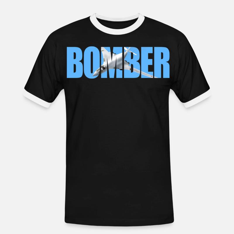 Bomber Tu-160 - Men's Ringer Shirt - black/white