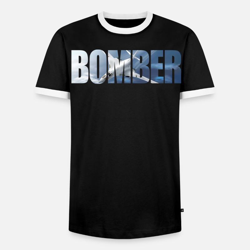 Bomber Tu-160 - Männer Kontrast-T-Shirt - Schwarz/Weiß