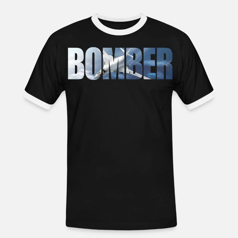 Bomber Tu-160 - Men's Ringer Shirt - black/white