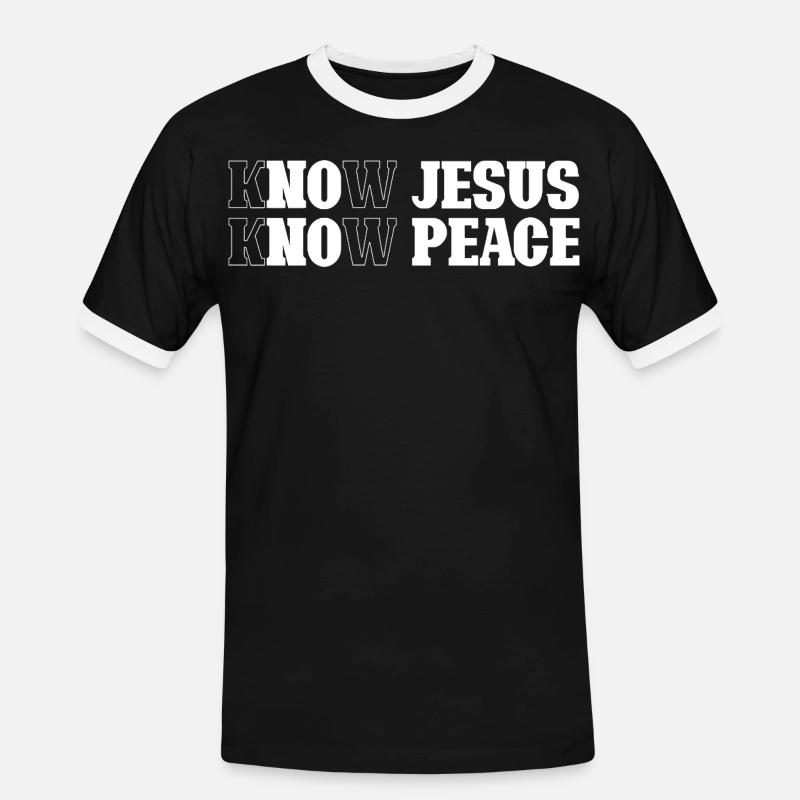 Recognizing Jesus, Finding Peace - Men's Ringer Shirt - black/white