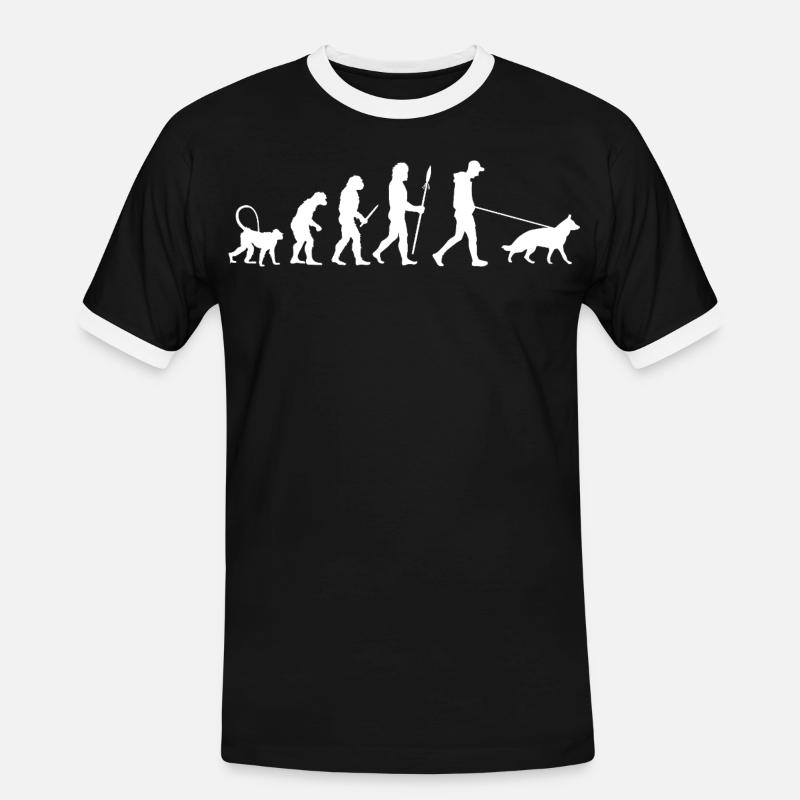 Evolution German Shepherd - Men's Ringer Shirt - black/white