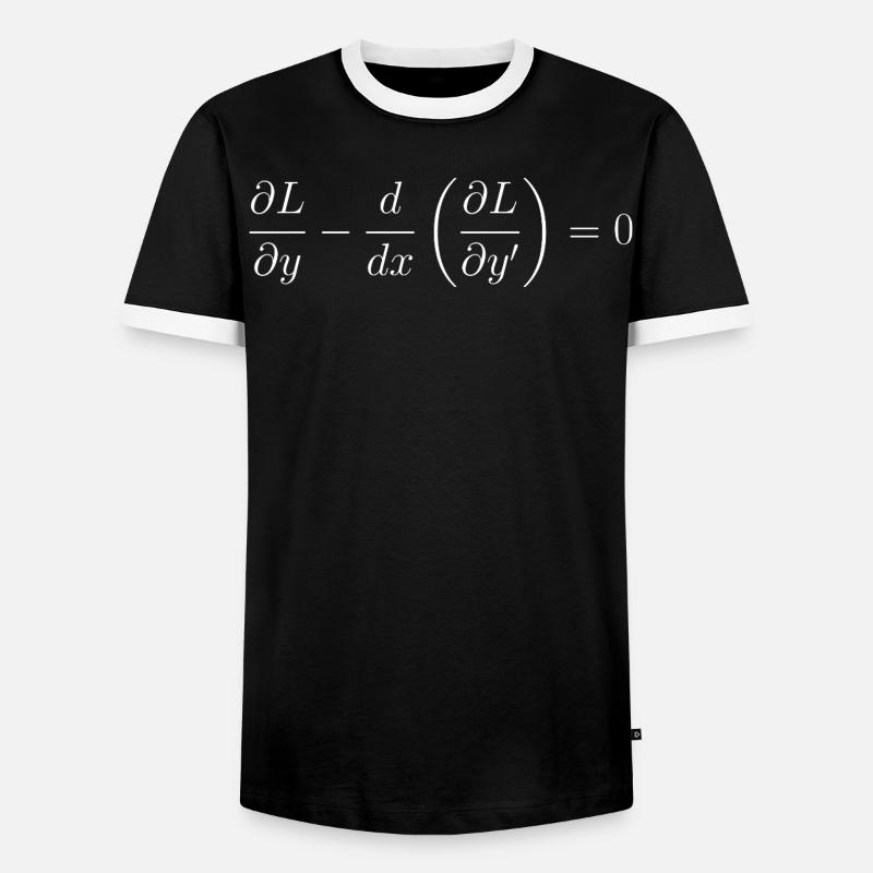 Euler-Lagrange equation fundamental notion physics - Men's Ringer Shirt - black/white
