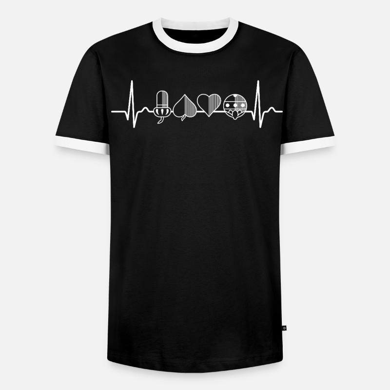 German Deck - Playing Cards ECG - Men's Ringer Shirt - black/white