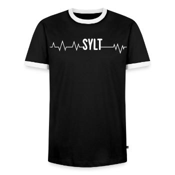 Nordsee Urlaub SYLT Insel Wattenmeer Lustiges - Männer Kontrast-T-Shirt - Schwarz/Weiß - Vorne - AI Model Female 172 light (172cm) & AI Model Male 178 light (178cm)