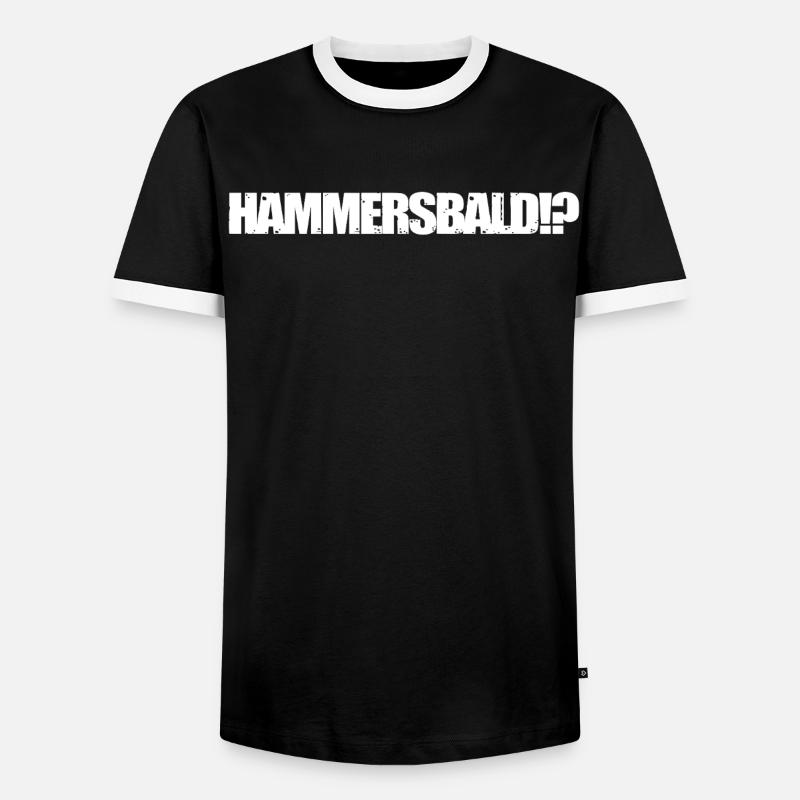 HAMMERSBALD?! WHITE  - Männer Kontrast-T-Shirt - Schwarz/Weiß