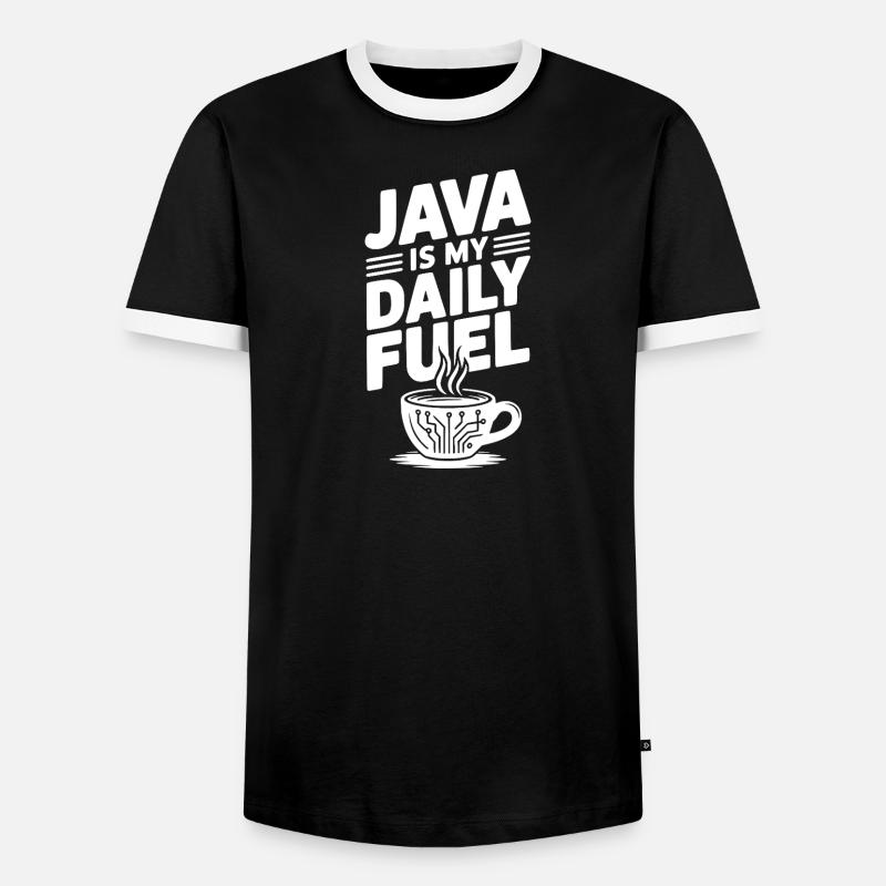 Java ist mein täglicher Treibstoff - Männer Kontrast-T-Shirt - Schwarz/Weiß