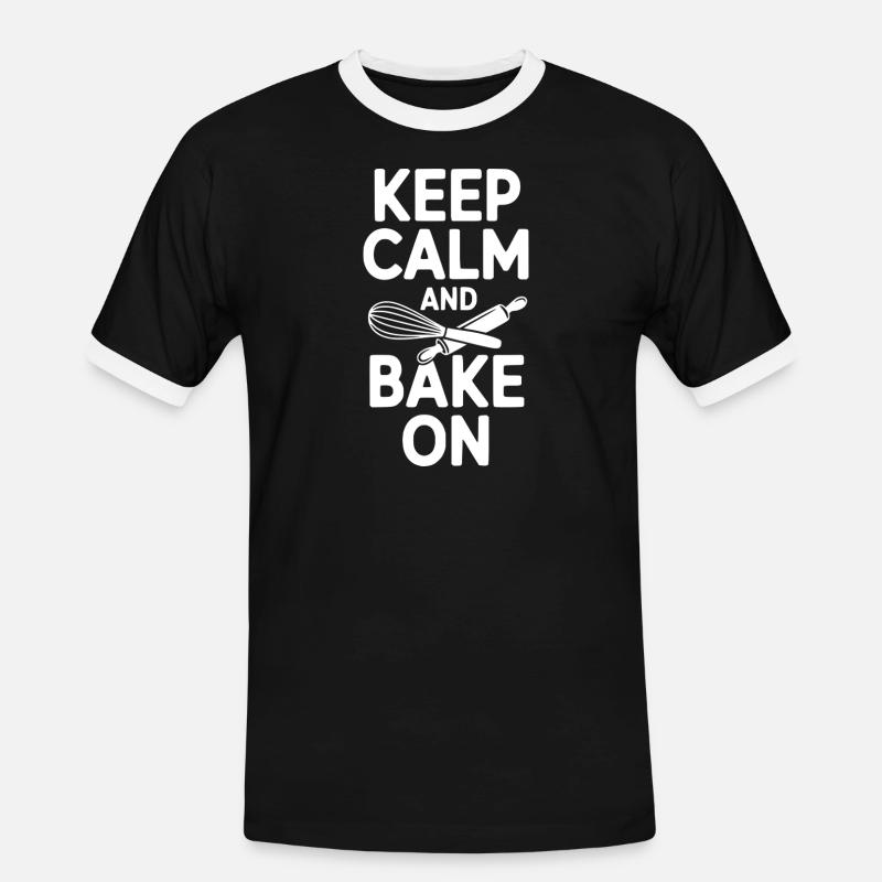 Keep Calm and Bake On - Men's Ringer Shirt - black/white