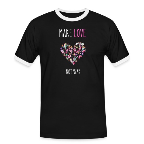 Make Love not war - Koszulka męska z kontrastowymi wstawkami