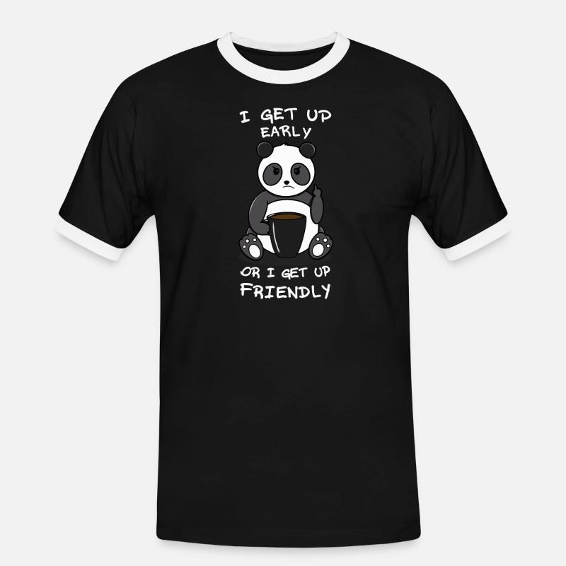 Früh oder freundlich - Männer Kontrast-T-Shirt - Schwarz/Weiß