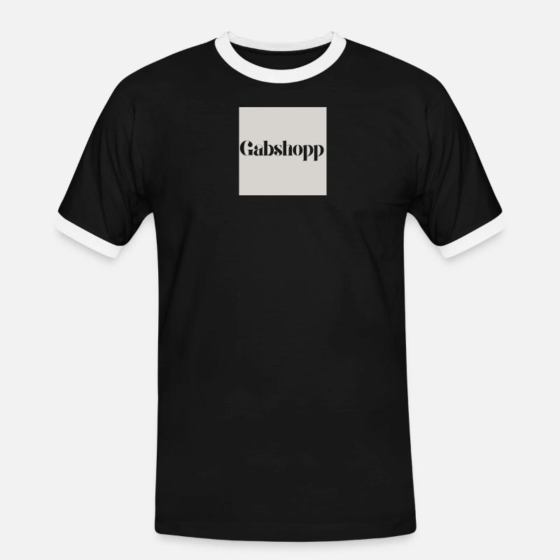 logo - Men's Ringer Shirt - black/white