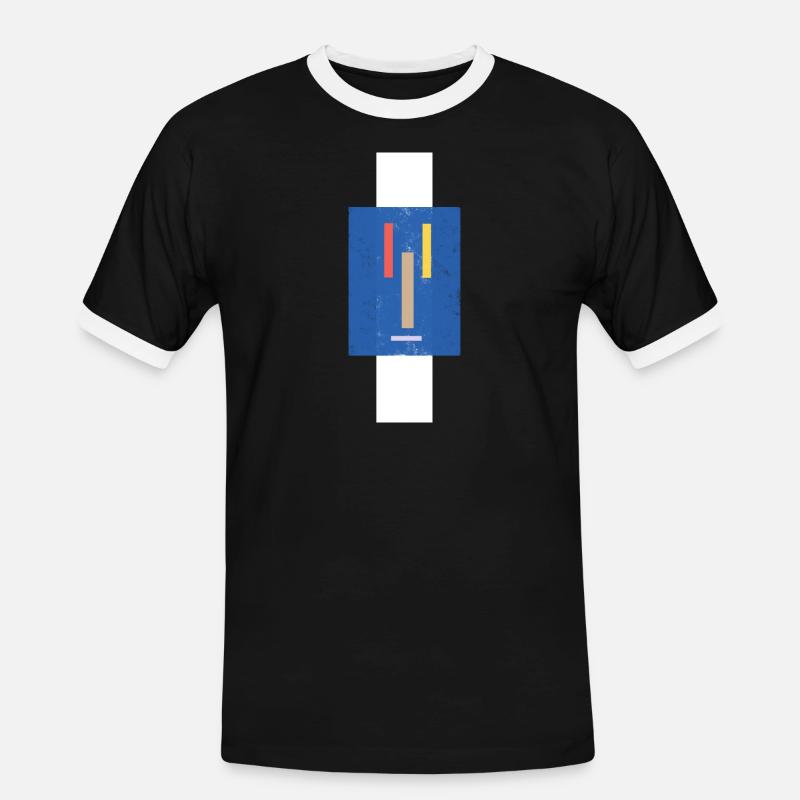 Abstraktes Gesicht auf Pullover - Männer Kontrast-T-Shirt - Schwarz/Weiß