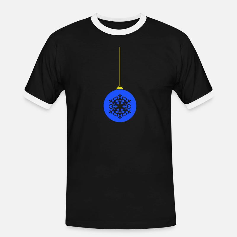 Weihnachtskugel deko - Männer Kontrast-T-Shirt - Schwarz/Weiß