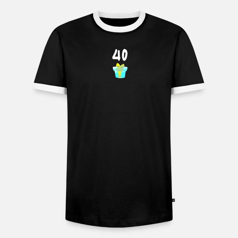 geschenk, 40 geschenkbox - Männer Kontrast-T-Shirt - Schwarz/Weiß