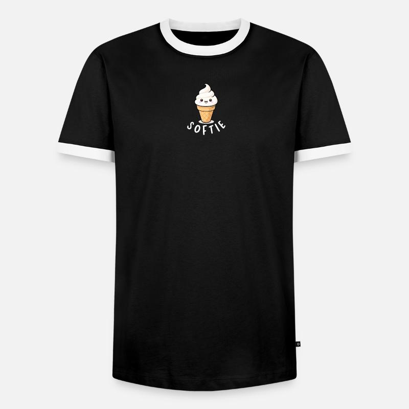 Softie Softeis Liebe Minimal Statement - Männer Kontrast-T-Shirt - Schwarz/Weiß