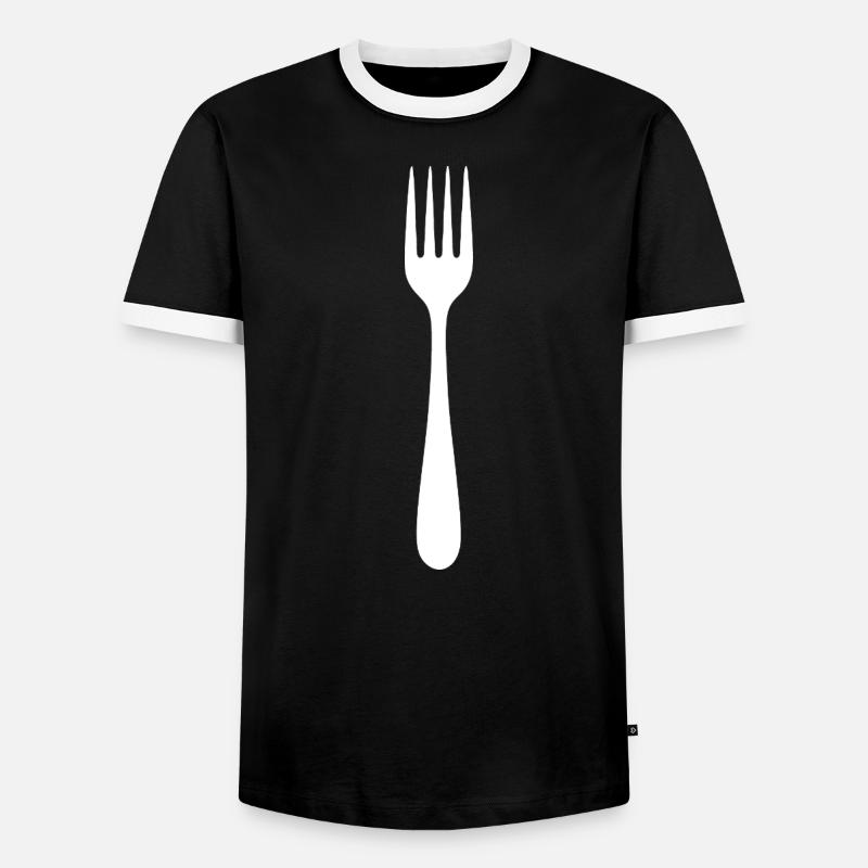 Cool Fork Silhouettes Design - Men's Ringer Shirt - black/white