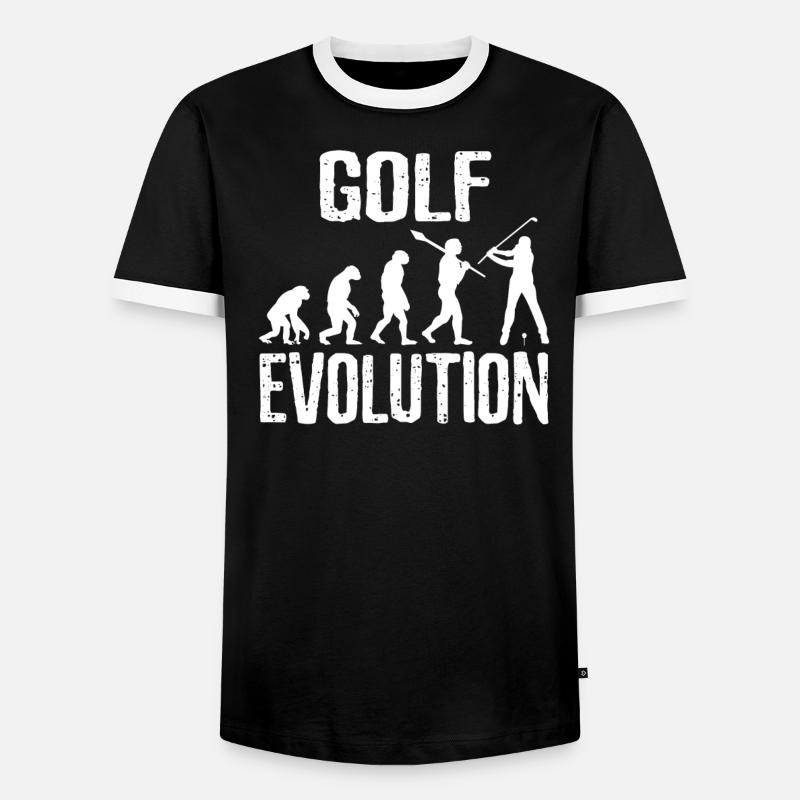 Golf Evolution - Männer Kontrast-T-Shirt - Schwarz/Weiß