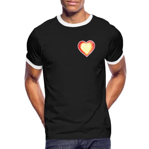 Burning Fire heart - Men's Ringer Shirt