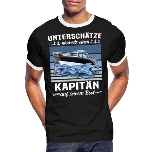 Kapitän Sprüche Boot Schiff Käptn Geschenk - Männer Kontrast-T-Shirt