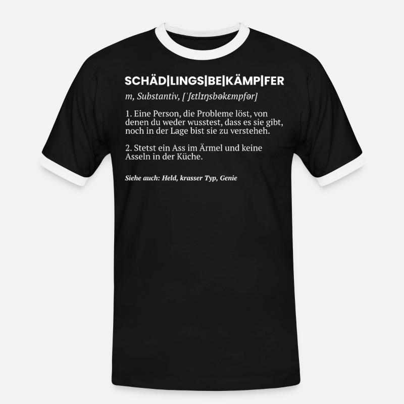 Kammerjäger Schädlingsbekämpfer - Männer Kontrast-T-Shirt - Schwarz/Weiß