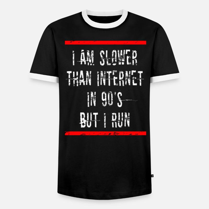 Slow Runner Running Run Gift - Men's Ringer Shirt - black/white
