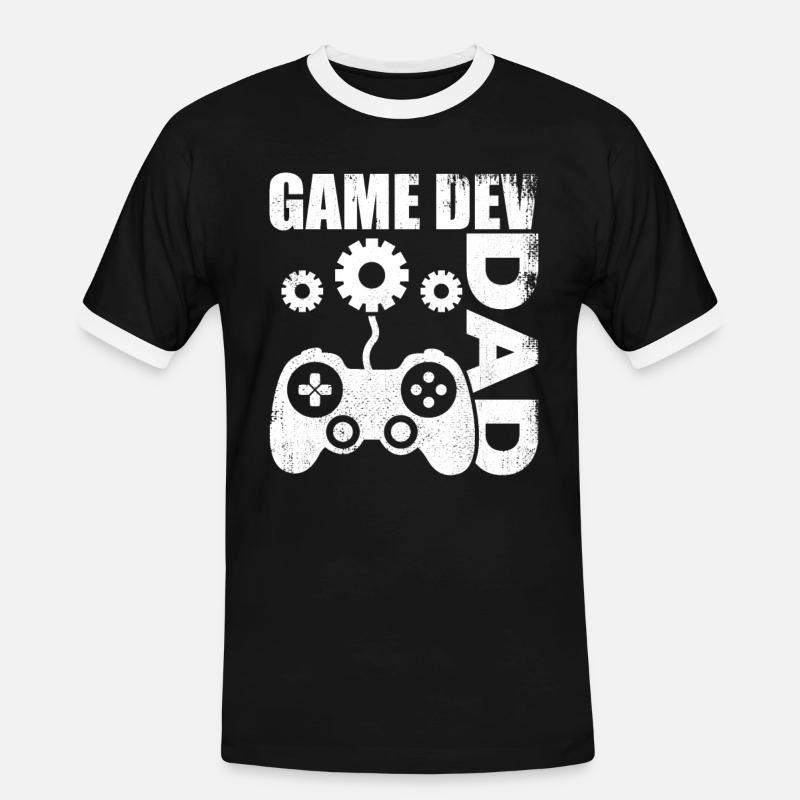 Game Developer Dad - Men's Ringer Shirt - black/white
