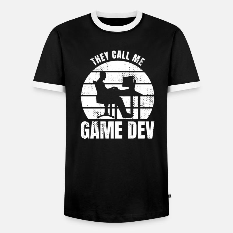 They Call Me Game Dev - Men's Ringer Shirt - black/white