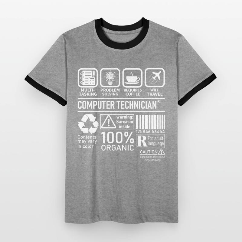 Computer Technician multi tasking problem solving Männer Kontrast-T-Shirt