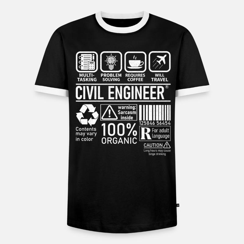 Civil Engineer multi tasking problem solving - Männer Kontrast-T-Shirt - Schwarz/Weiß