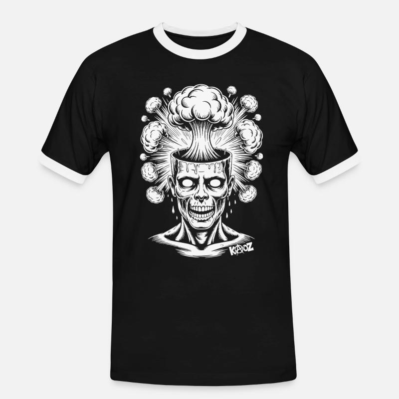 Creative explosion and comic illustration - Men's Ringer Shirt - black/white