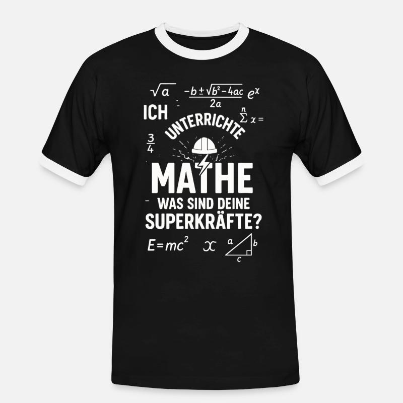 Math Superpowers – I Teach Teachers - Men's Ringer Shirt - black/white
