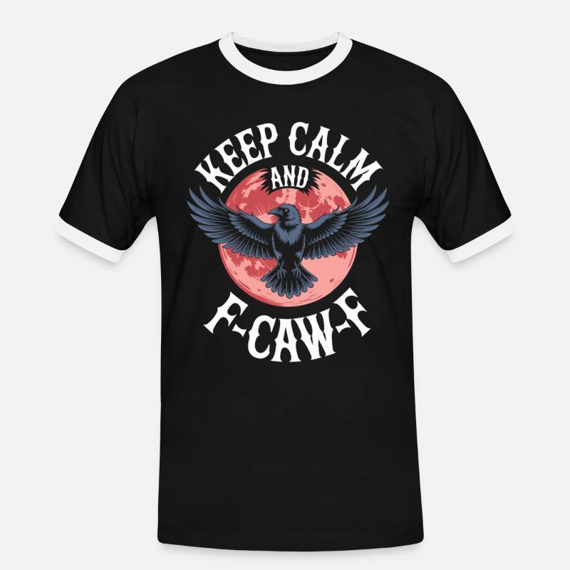 Keep Calm and Eagle Flight - Men's Ringer Shirt - black/white