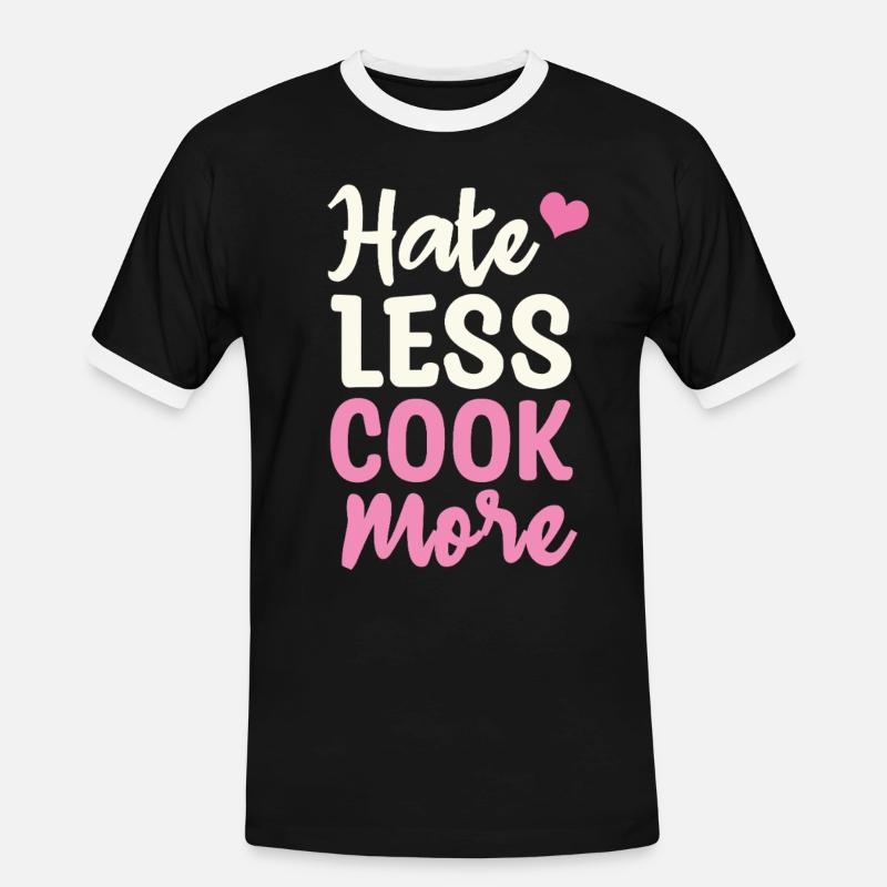 Hate less cook more - Men's Ringer Shirt - black/white