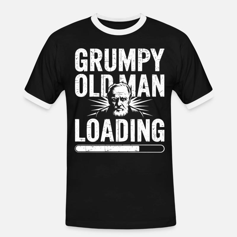 GrumpyOldMan Loading Bar - Men's Ringer Shirt - black/white