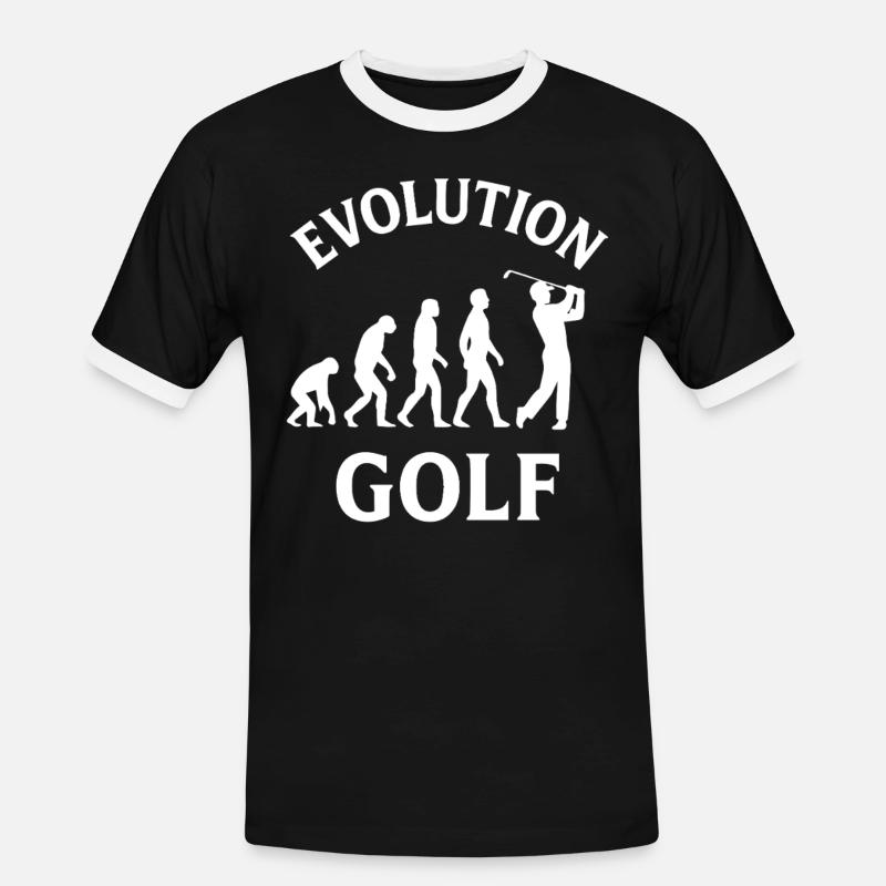 Evolution Golf Lustiges Golfdesign - Männer Kontrast-T-Shirt - Schwarz/Weiß