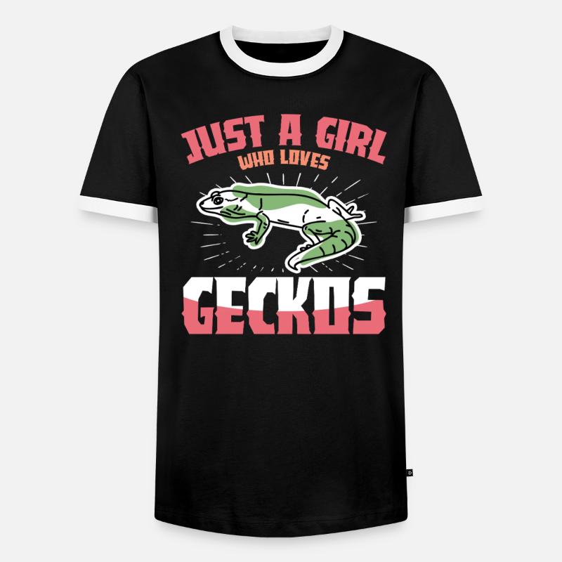 Gecko Vibes: Nur ein Mädchen - Männer Kontrast-T-Shirt - Schwarz/Weiß