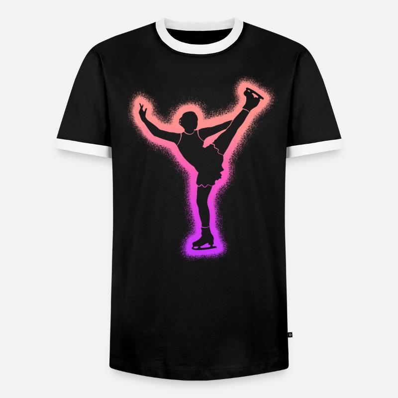 Eiskunstläuferin Eislaufen Mädchen Eiskunstlauf - Männer Kontrast-T-Shirt - Schwarz/Weiß