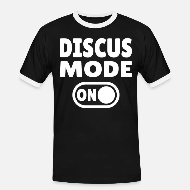 Discus Mode ON - Diskuswerfer - Männer Kontrast-T-Shirt - Schwarz/Weiß