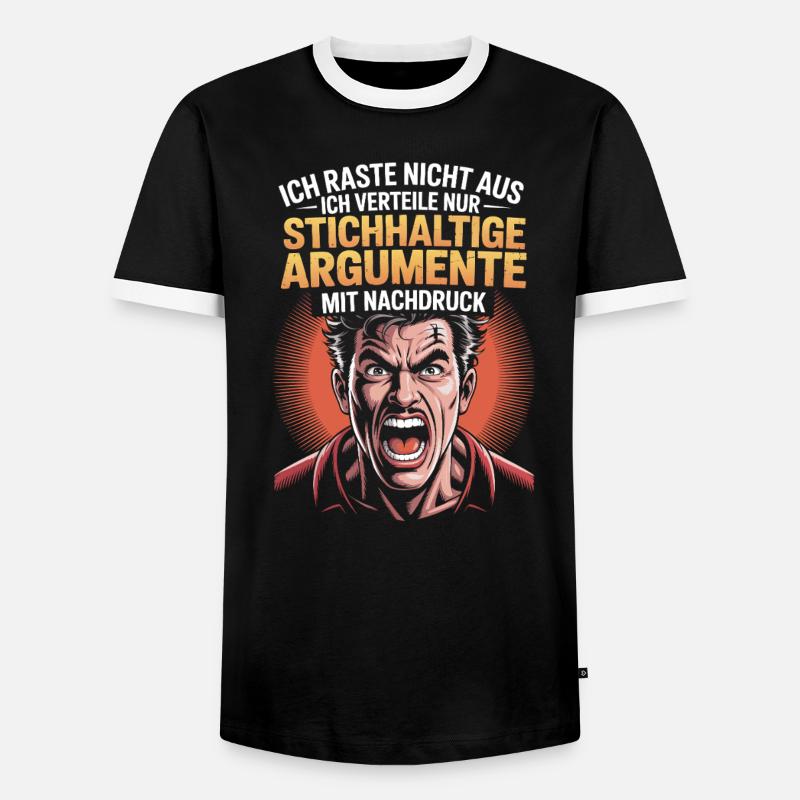 Stichhaltige Argumente Comic Mann - Männer Kontrast-T-Shirt - Schwarz/Weiß