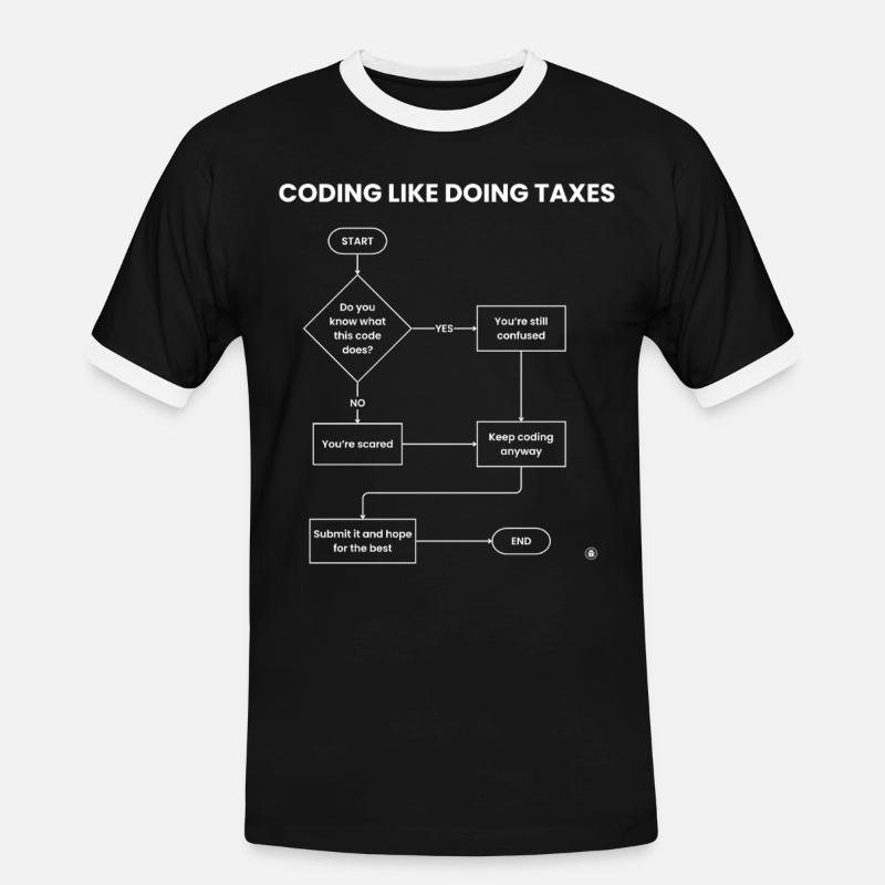 Codierung wie Steuererklärung – Hope Gift einreichen - Männer Kontrast-T-Shirt - Schwarz/Weiß