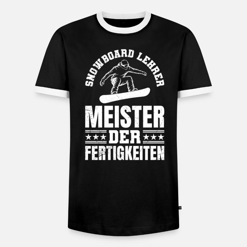 Snowboarder SNOWBOARD INSTRUCTOR MASTER - Men's Ringer Shirt - black/white