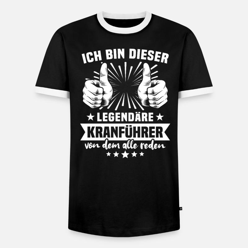 Crane operator legend - Men's Ringer Shirt - black/white