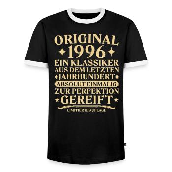 Classique original de 1996 Siècle passé - T-shirt contrasté Homme - noir/blanc - Devant - AI Model Female 172 light (172cm) & AI Model Male 178 light (178cm)