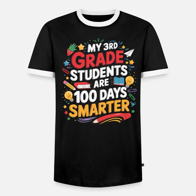 Third Class: 100 Days Smarter - Men's Ringer Shirt - black/white