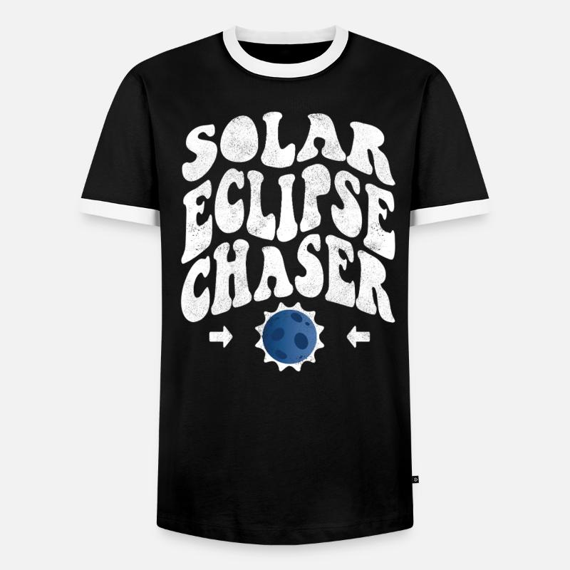 Solar eclipse chaser weiss - Männer Kontrast-T-Shirt - Schwarz/Weiß